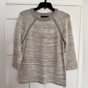 Women’s Metallic Cream and Silver Sweater - The Limited - Size S